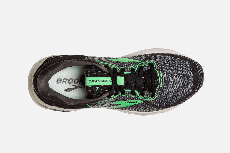 Brooks Transcend 7 Road Running Shoes Womens Black/Green 765314-MDP